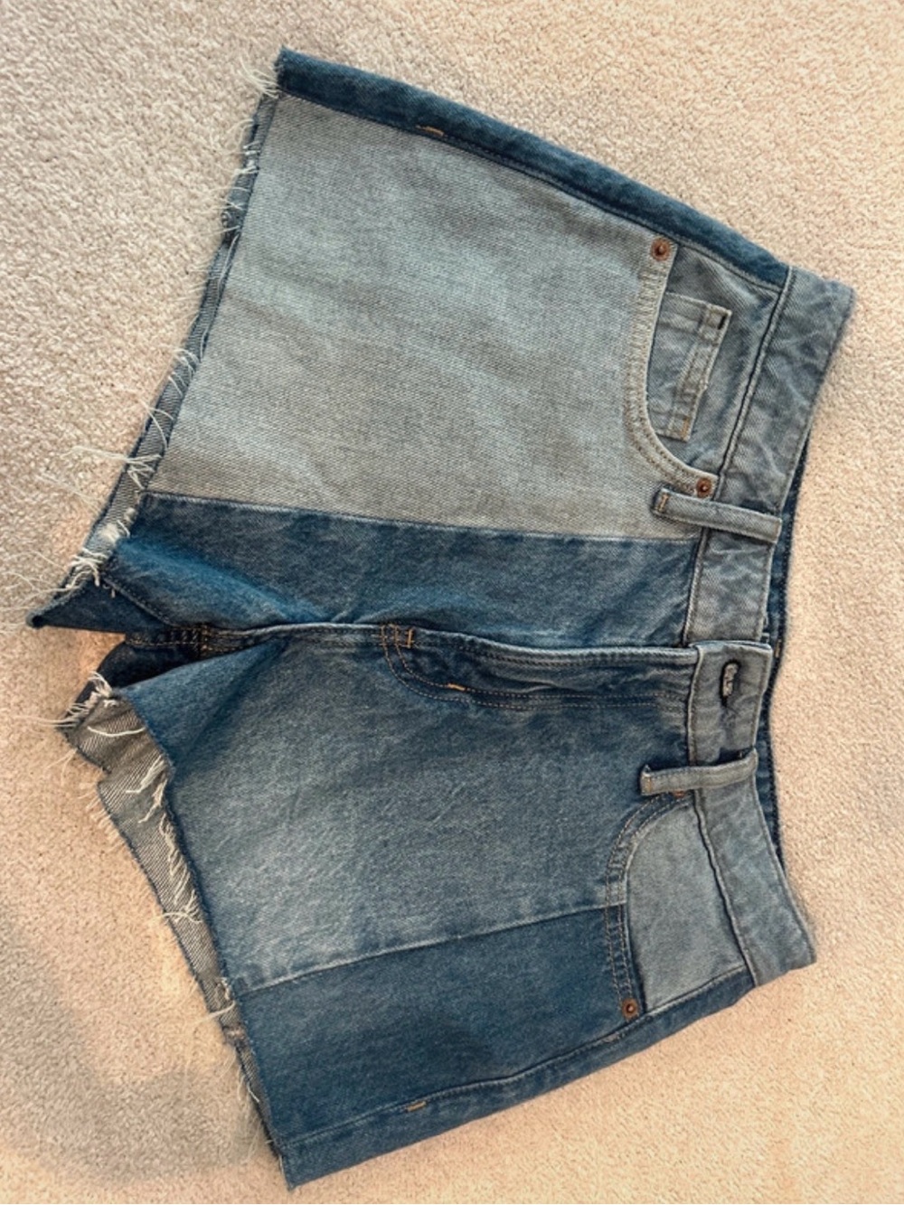 Arizona Jean Company Two-Tone Blue Denim Shorts